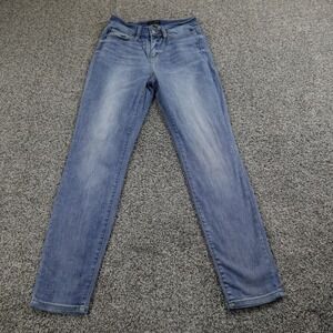 Judy Blue Jeans Womens 7 Dark Denim Trouser Pants High Rise Waist Stretch Preppy